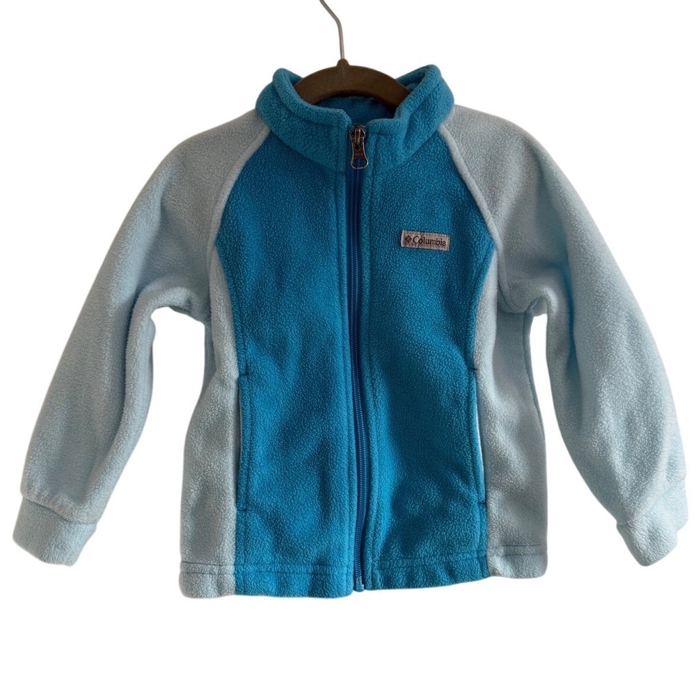 Columbia Kids Fleece Jacket Blue Light Blue Full Zip Size 3T